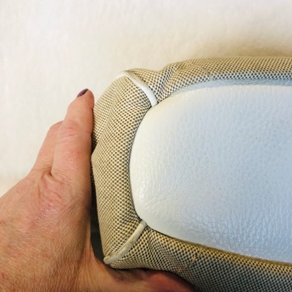 BUTI white leather and burlap hobo bag - Picture 6 of 10